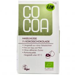 Alune de padure in ciocolata raw cu lapte de cocos ECO 70 g